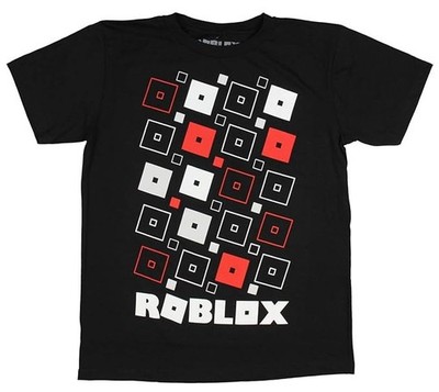 Roblox Boy's Red & White Logo Black Short Sleeve Tee, Size 8. New w/ Tags!