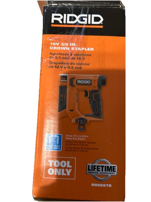 #ad RIDGID R09897B 18V Cordless 3 8 in Crown Stapler Tool Only NEW NEVER USED $99.99