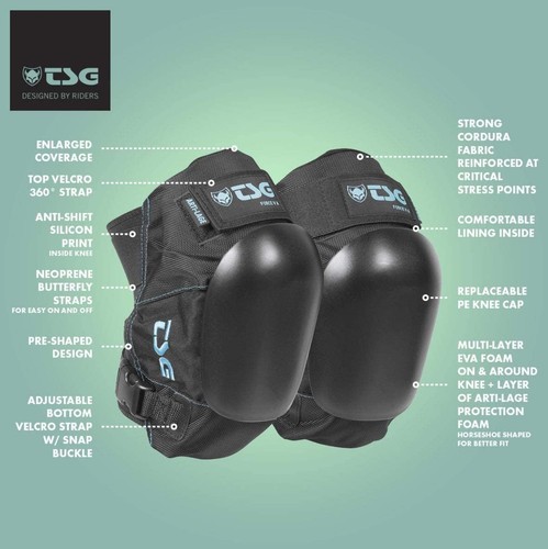Genouillères TSG Force V - Coque Rigide - Taille M - Noires - Neuves