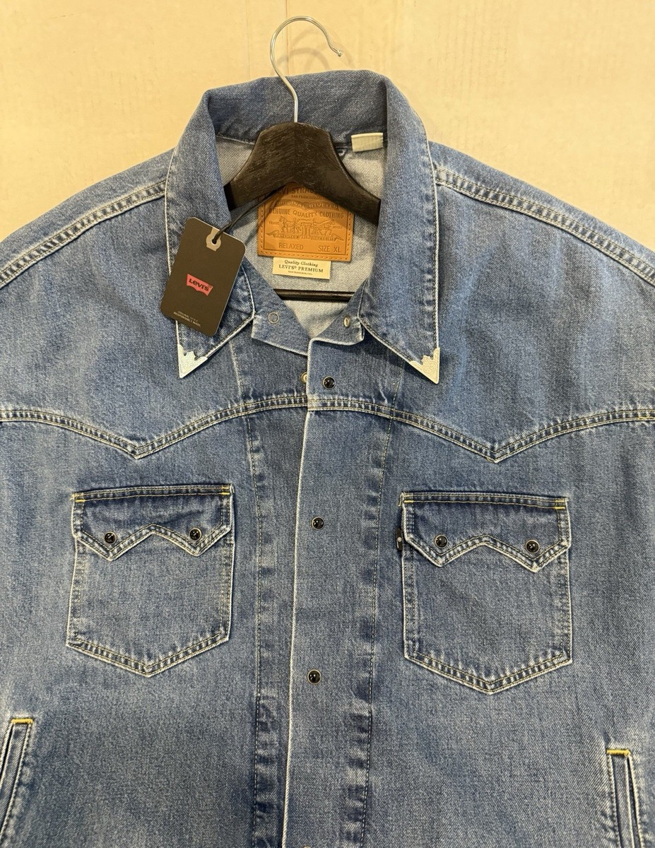 Levi's Premium Denim Western Trucker Jacket Men Color Medium