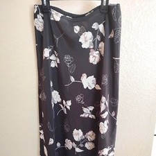 Vintage 90s Necessary Objects Black Floral Maxi Skirt L Authentic vintage