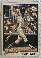 Topps 1978 Mickey Rivers #690 New York Yankees Baseball Trading Card
