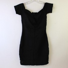 Fashion Nova Women's XS Black Mesh Panels Off The Shoulder Bodycon Dress