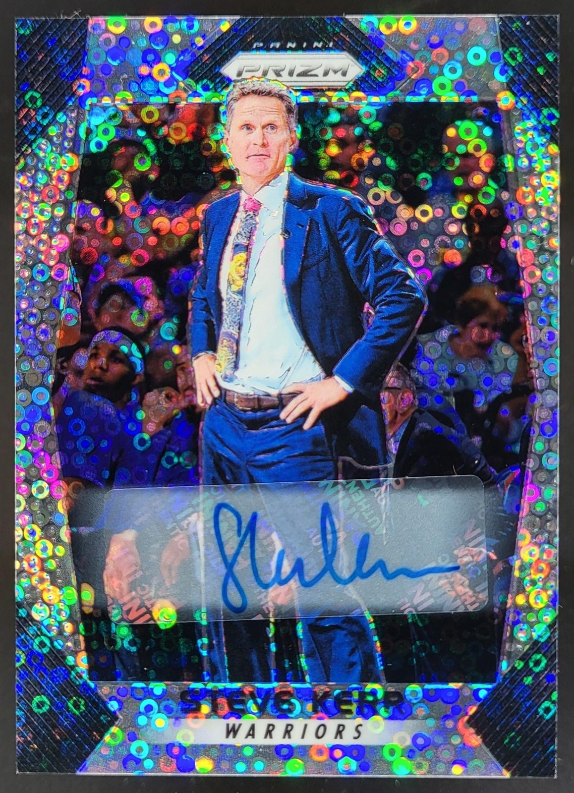 2017-18 Panini Prizm Steve Kerr Fast Break Auto #50 Golden State Warriors GG view 1