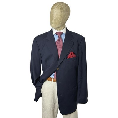 Hugo Boss Blazer Jacke 46R dunkelblau goldfarbene Knöpfe Loro Piana Wolle Polo