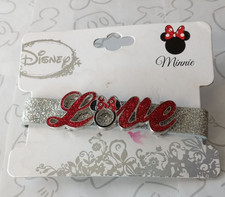 Minnie Mouse Icon Love Bracelet Glitter Strap Snap Button Bracelet Disney New