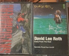 LOT OF2 VTG David Lee Roth CASSETTE TAPES-1988Skyscraper&1985Crazy From The Heat