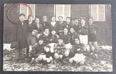 Photo card postcard rugby team rugby players Lycée LAMARTINE MACON