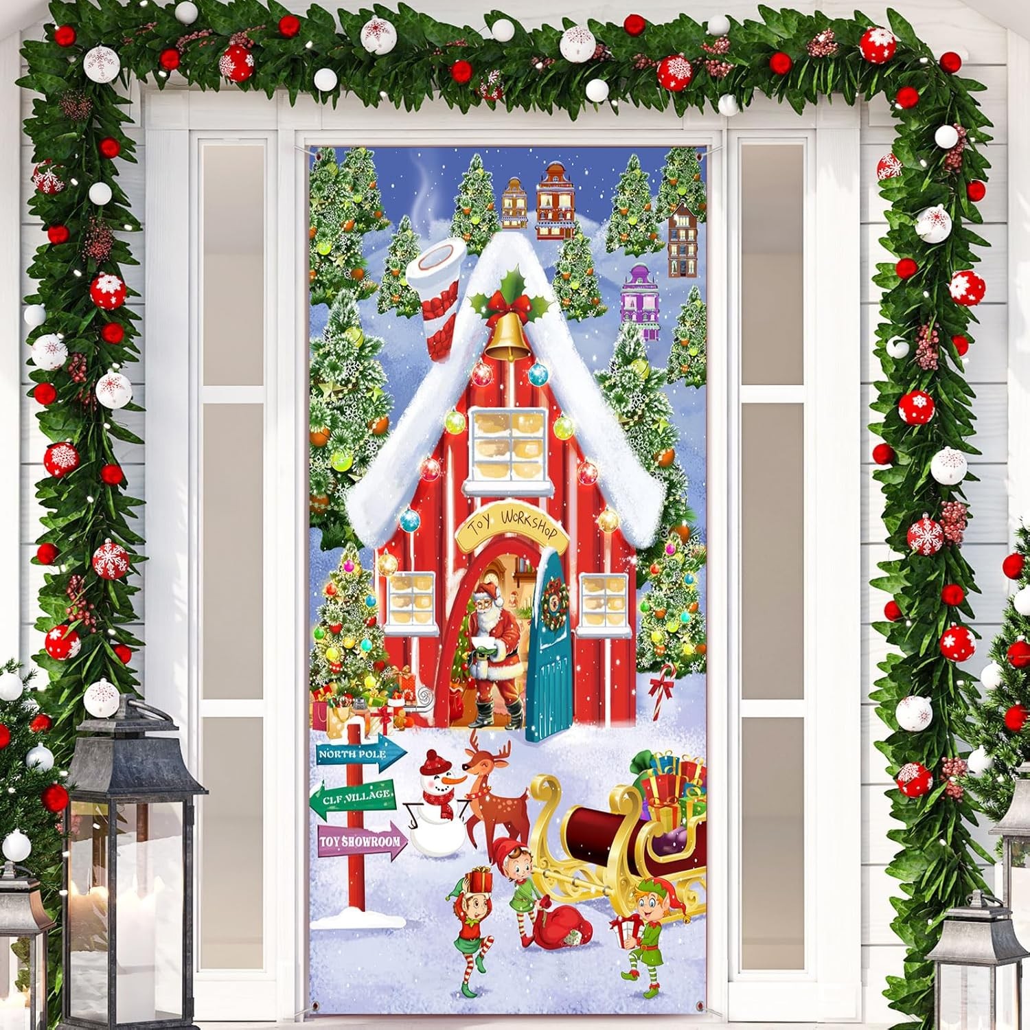 Sumind Christmas Door Cover as pictures shown, As the Picture Shown 