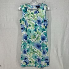 Chaps Women’s Sleeveless Key Hole Floral Multicolor Dress Size 10
