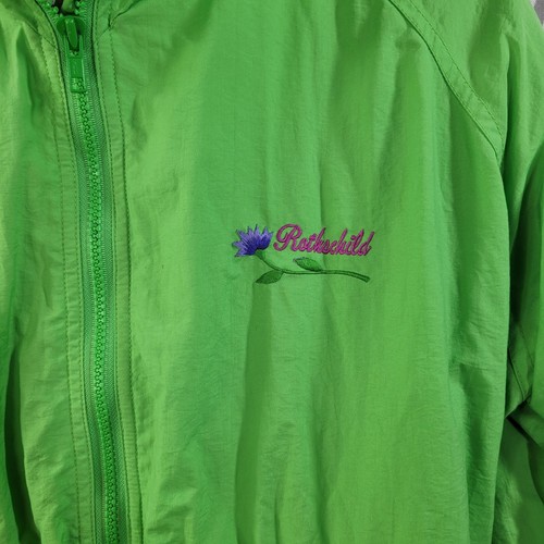 Vintage Rothschild Hooded Jacket Girls size 14 Athletic Bright green Fall Spring - Picture 3 of 7