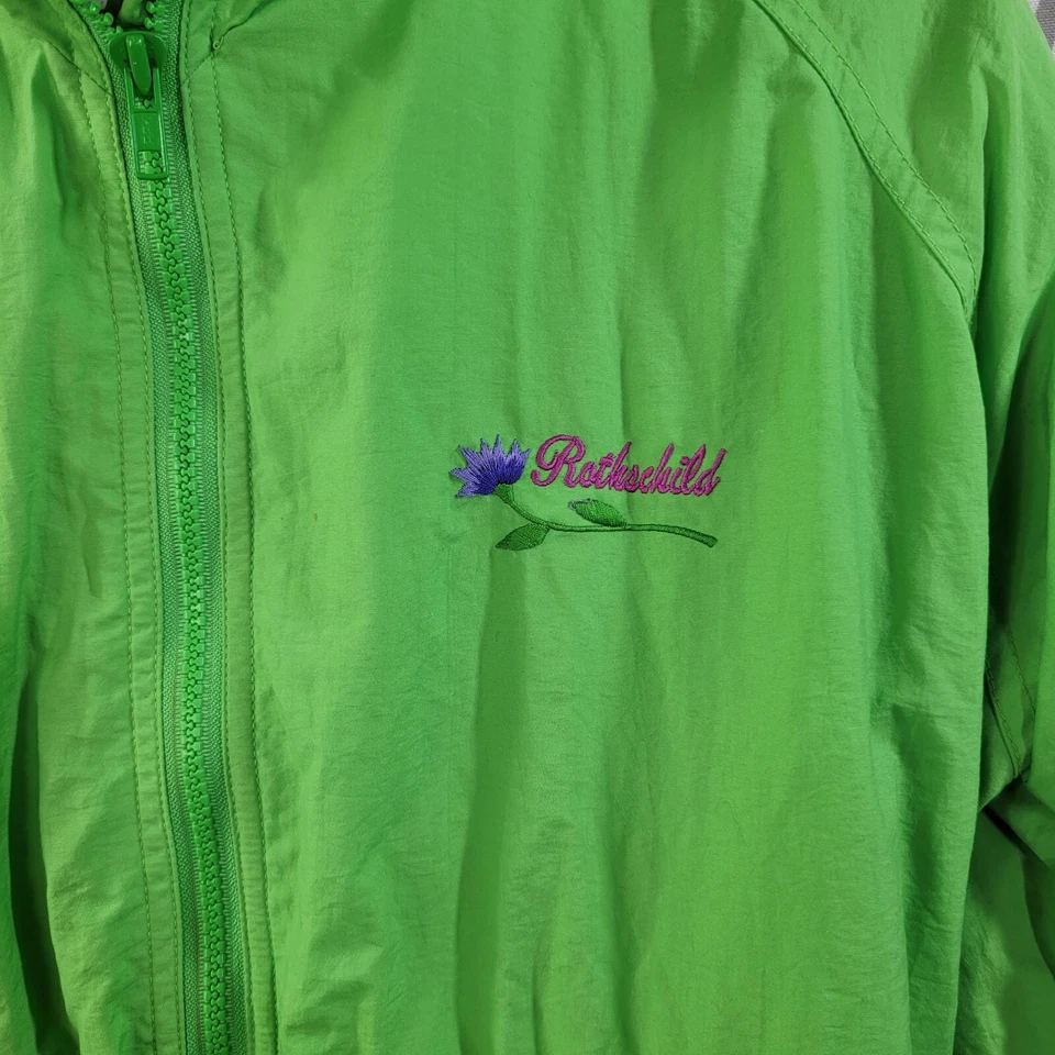Винтажный Rothschild с капюшоном куртки девочек размер 14 Athletic ярко зеленый осени весны - Изображение 3 из 4