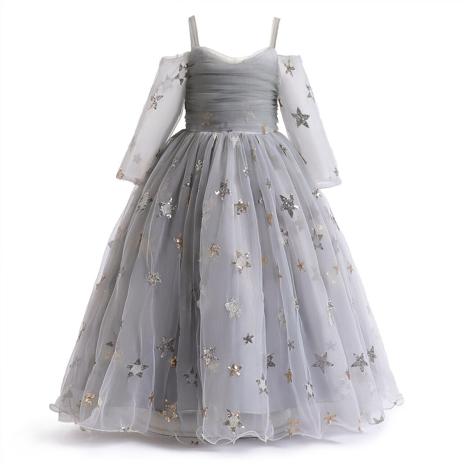 star print tulle dress