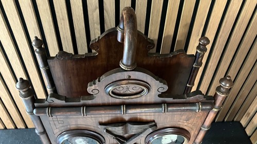 Antik Holz Zeitungsständer Musik Flöte Dekor 60x40x17cm Sammlerstück Kleinmöbel - Bild 4 von 8
