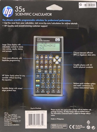 Hewlett Packard -HP-35S RPN - Scientific Calculator - Picture 2 of 2