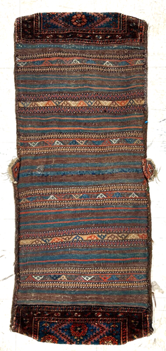 Handgeknüpfte antike Farahan Doppel Satteltasche Stamm Orientteppich 1 Fuß 9 Zoll x 4 Fuß 3 Zoll - Bild 5 von 8