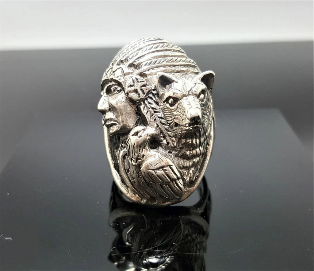 Native american bear best sale ring