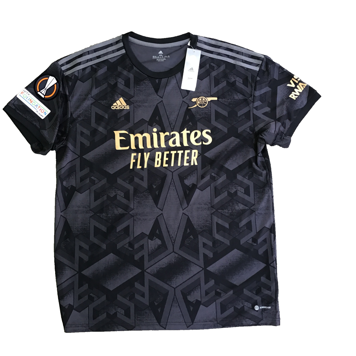 NWT G.Jesus Arsenal Men 4XL Football Soccer Jersey Adidas Black