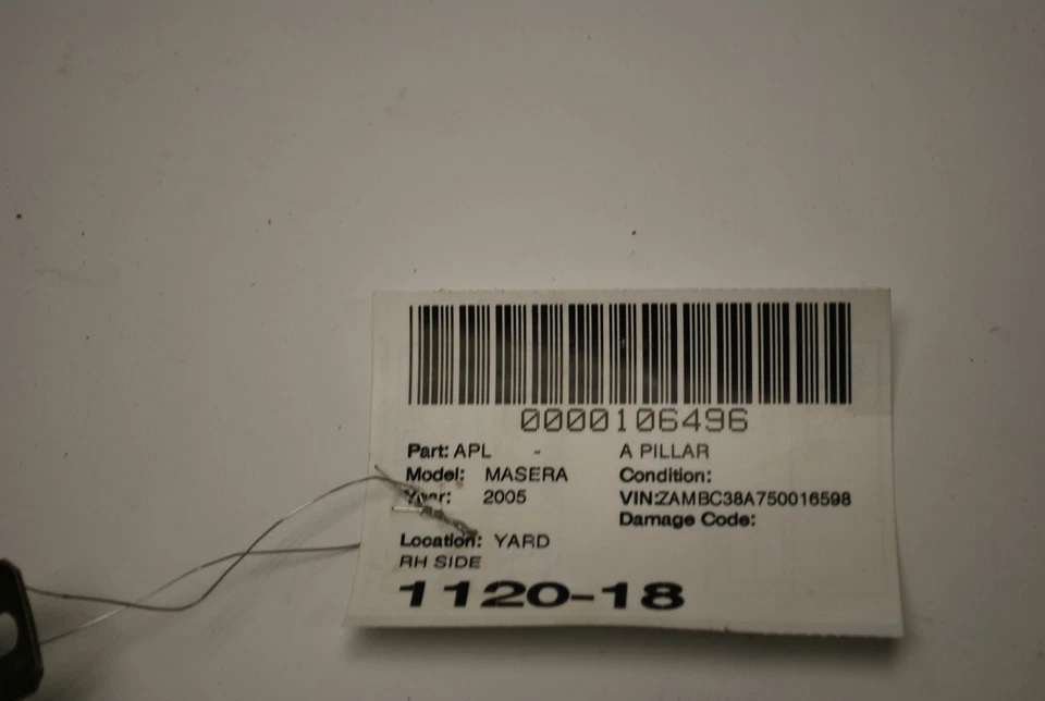 2005-2007 MASERATI COUPE GT RIGHT SIDE WINDSHIELD A PILLAR COVER PANEL TRIM OEM - Изображение 3 из 3