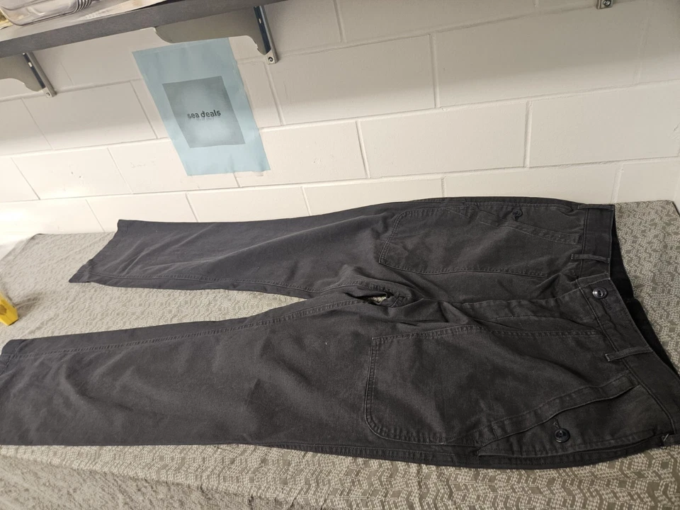 Pantalones Arbor para hombre talla 36x32 azul oscuro algodón orgánico precio de venta sugerido por el fabricante 99 USD botón mosca Foto 4 de 4