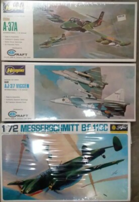 3x 1/72 PLANES - Hasegawa Cessna A-37A, SAAB AJ-37 Viggen, Messerschmidt Bf 110C