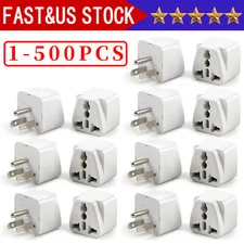 1-500 Pcs European EU To US American Adapter Plug Converter Euro Asia to USA Lot