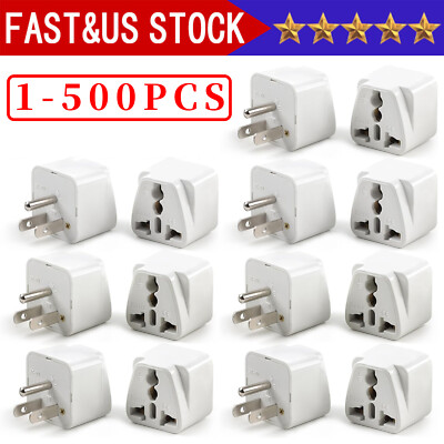 #ad 1 500 Pcs European EU To US American Adapter Plug Converter Euro Asia to USA Lot $407.00