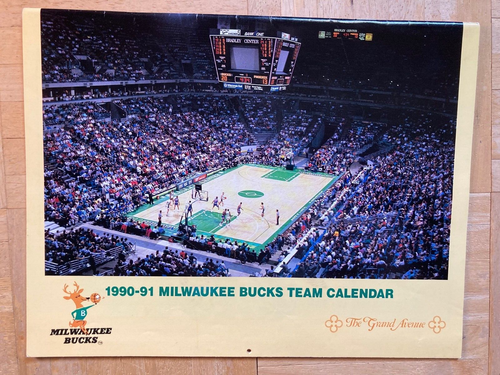 Vintage 1990-91 Milwaukee Bucks Basketball Schedule