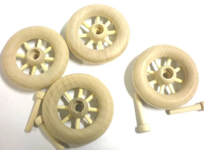 Wood Toy Axle Pegs, Wood Wheels