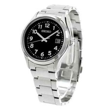 SEIKO SELECTION SBPX155 Stainless Steel Solar Analog Watch Black Dial New in Box