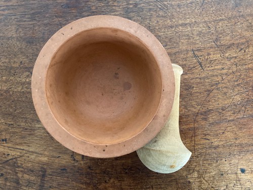 Vintage Pestle & Mortar by Henry Watson's Potteries Terracotta c 1970 - Picture 2 of 3