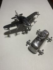 Art Deco Soap Box Aluminum Derby Racing Car And Airplane Piggy Bank Plane