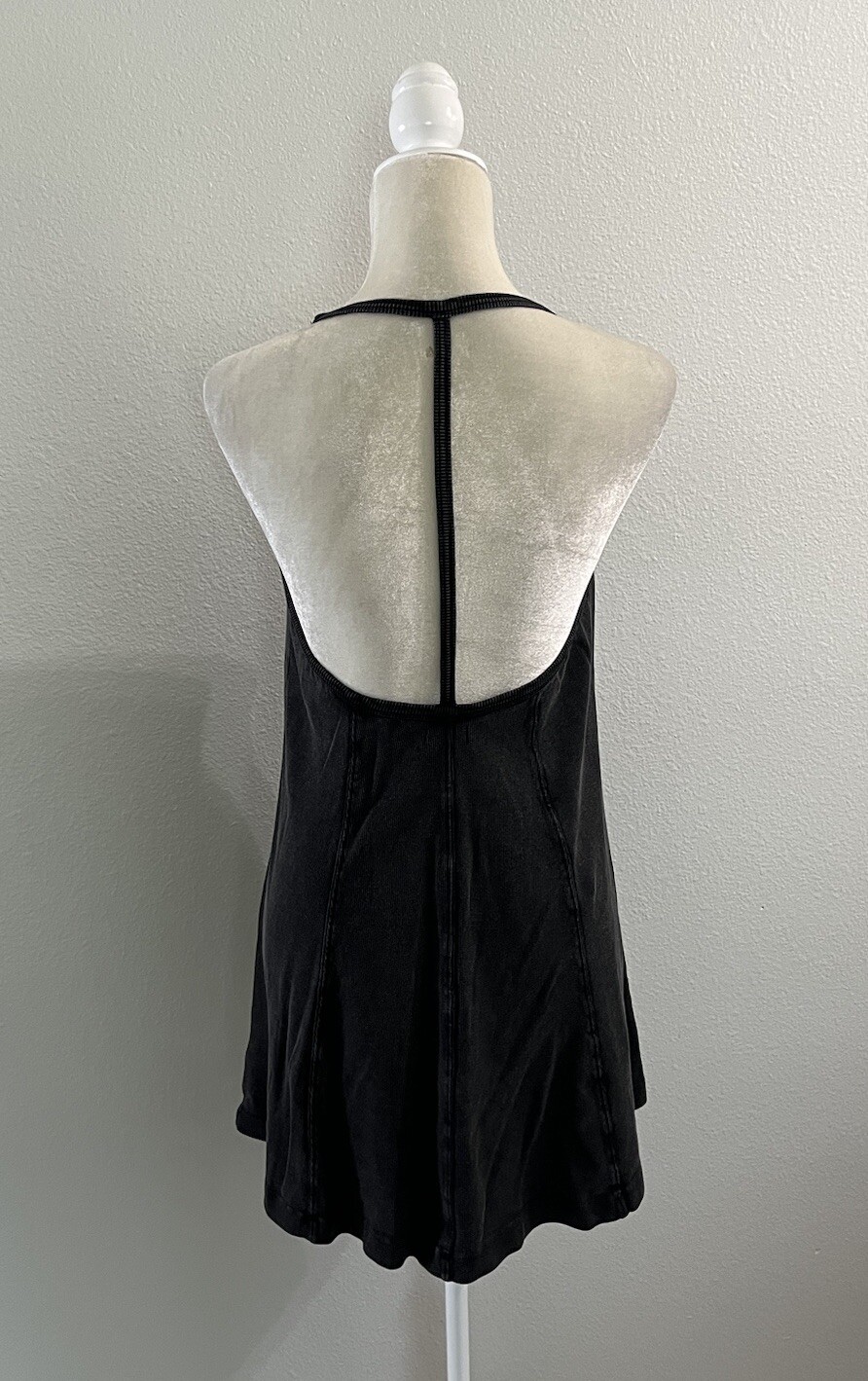 BDG Urban Outfitters Jamie T Back Swing A Line Mini Knit Dress Charcoal Black S