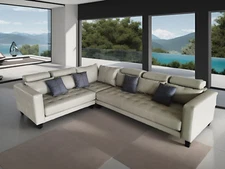 3-Piece Modern Leather Sectional Sofa Set S158 (Custom Made Options)