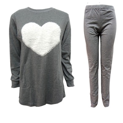 pigiama donna lungo con leggings caldo cotone NOI DI NOTTE art.6335 | eBay