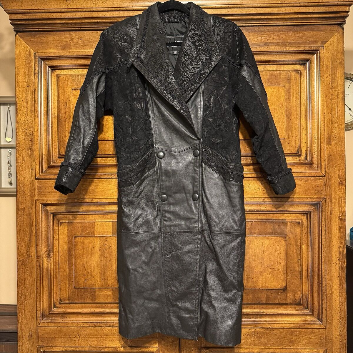 Wilson Leather Trench Coat Women's PXS Vintage 80s Paisley Wilson Leather Trench Coat Women's PXS Vintage 80s Paisley