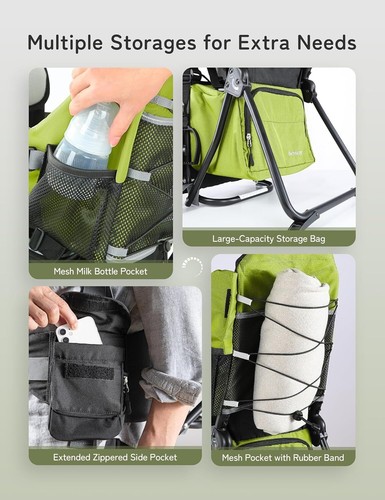 Lightweight Toddler Hiking Backpack Carrier with Safety Seat & Ample Storage - Picture 7 of 10