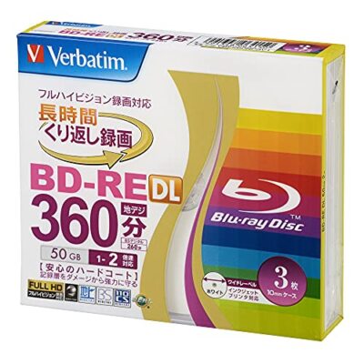 Verbatim Blu-ray Disc Dual Layer BD-RE DL 50GB 2x 3 Stück Inkjet Printable Ja...