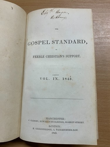 RARE 1843 "THE GOSPEL STANDARD" VOL 9 BOUND ISSUES RELIGIOUS ANTIQUE BOOK (P3) - Picture 4 of 17