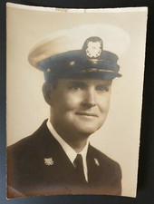 WWII - Original Photo Naval Officer Portrait - LOOK