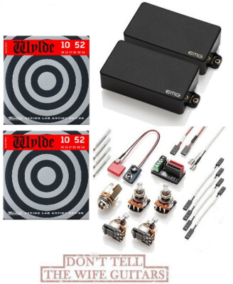 EMG ZAKK WYLDE 81 + 85 BLACK ZW HUMBUCKER SET SHORT SHAFT POTS (2-ZW 10-52 SETS)