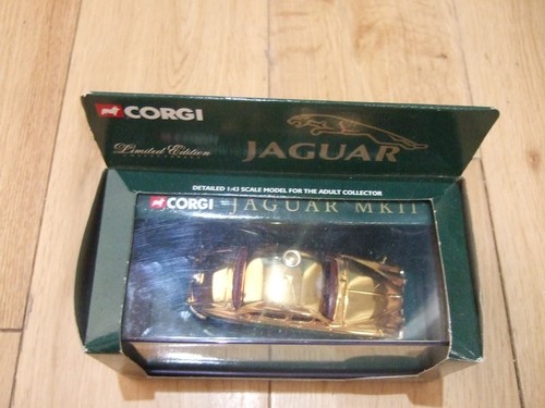 CORGI GOLD PLATED JAGUAR MK 2 DIECAST 4Oth ANNIVERSARY No 01805 1997 LTD EDITION - Picture 2 of 13