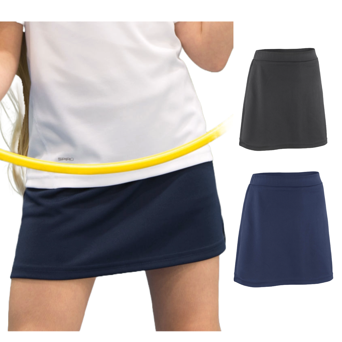 GIRLS SKORTS SCHOOL PE Uniform Black Navy Shorts/skirt Netball Games Gym,