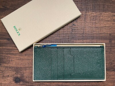 New～ ROLEX Original Coin Purse Card Holder Long Wallet Green