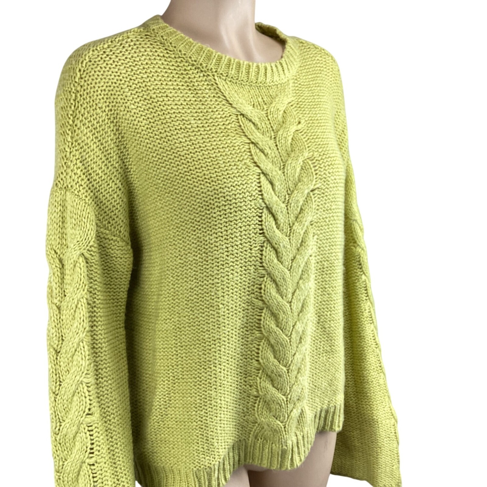 Love, Whit By Whitney Port Cable Knit Sweater Size Large Crew Neck Long Sleeve