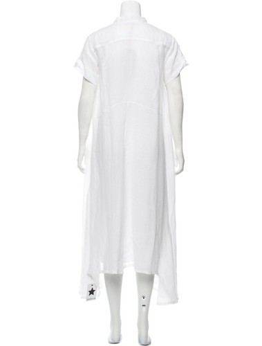 Donna Karan White Long Shirt Midi Dress Short Sleeve Lined Size Small - Picture 3 of 8