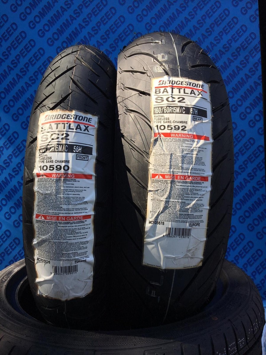 Coppia pneumatici 120/70/15 56H 160/60/15 67H Bridgestone SC2 scooter T  Max R