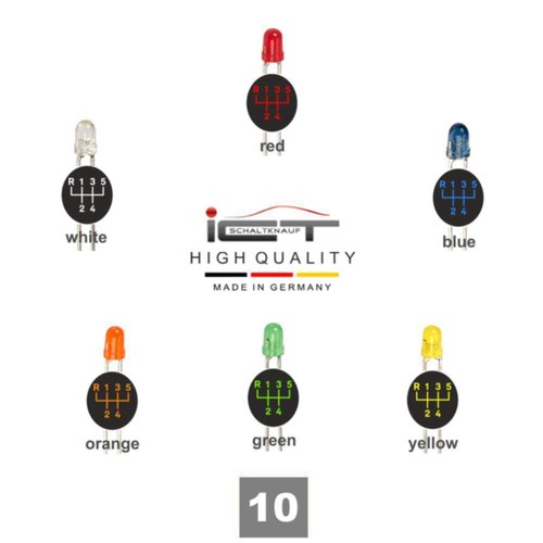 ICT LED pomo de palanca cuero por Chrysler Crossfire 03-08 hilo azul D41 - Picture 10 of 10