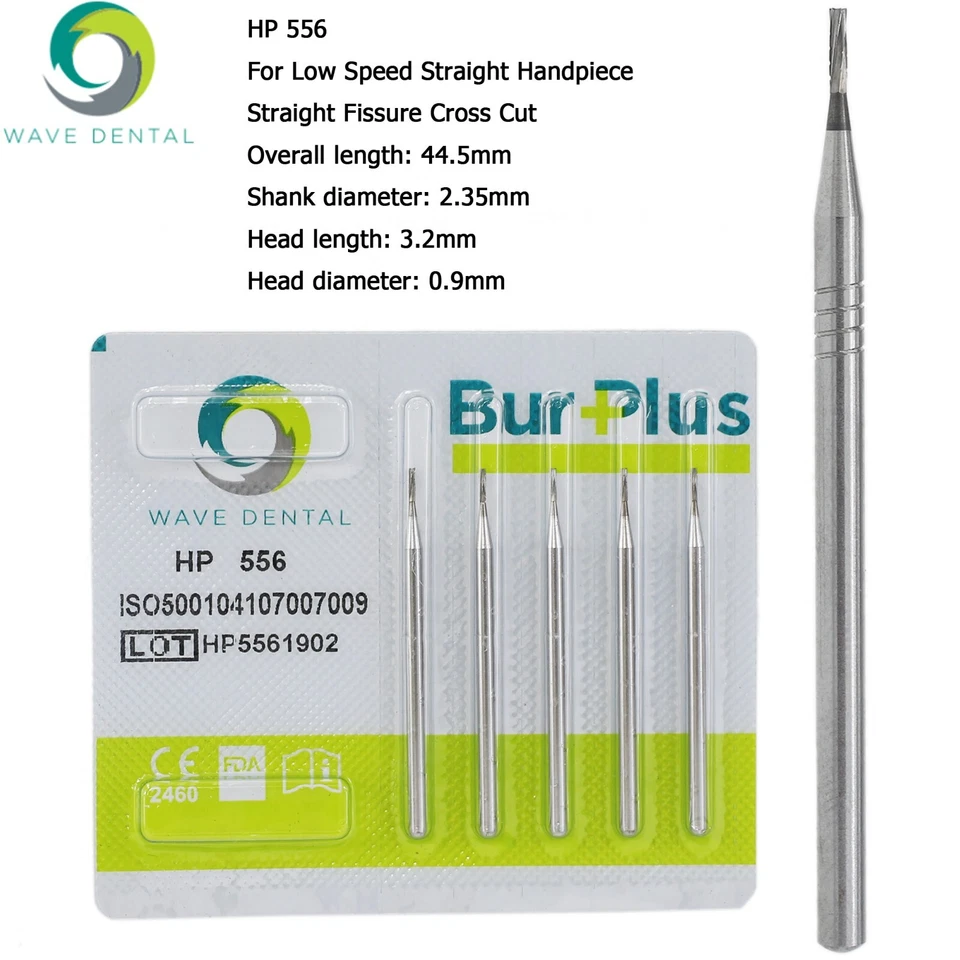 WAVE Dental Carbide Burs HP Surgical Burs Low Speed Straight Handpiece 557 703L - Image 3 of 4