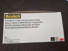 3M Scotch ATG Adhesive Transfer Tape 924 Clear, 0.50 in x 36 yd Box of 12 Rolls!